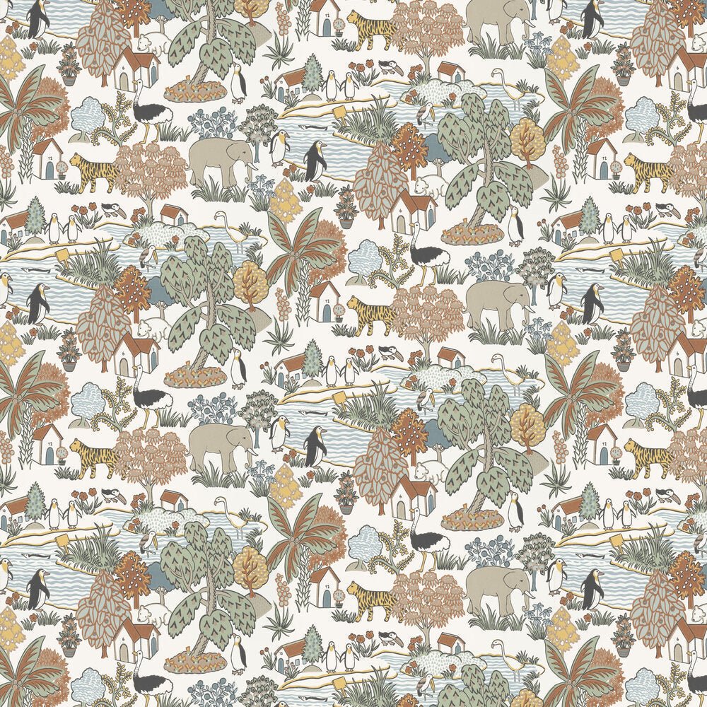 Animal Kingdom Wallpaper - Pea - Little Greene - 0231ANPEAZZ - Premier Wallcovering