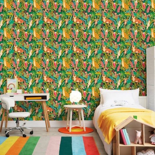 Animal Kingdom Wallpaper - Lush Forest - Hoopla Walls - HWA1273W - Premier Wallcovering