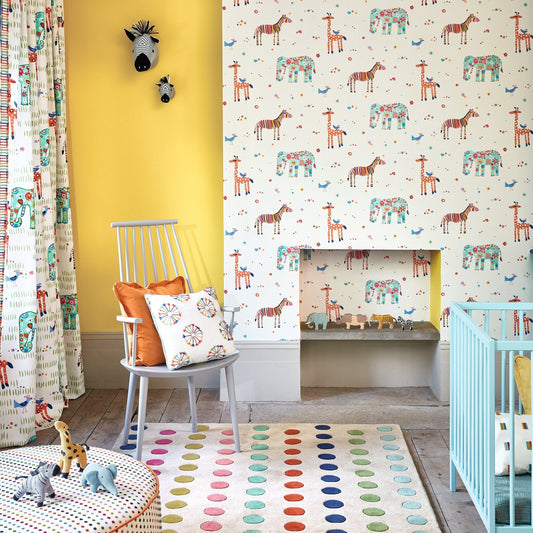 Animal Parade Wallpaper - Multi - Villa Nova - W657/01 - Premier Wallcovering
