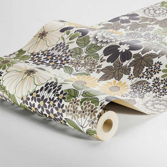 Anita Wallpaper - Brown/ Yellow - Boråstapeter - 2033 - Premier Wallcovering