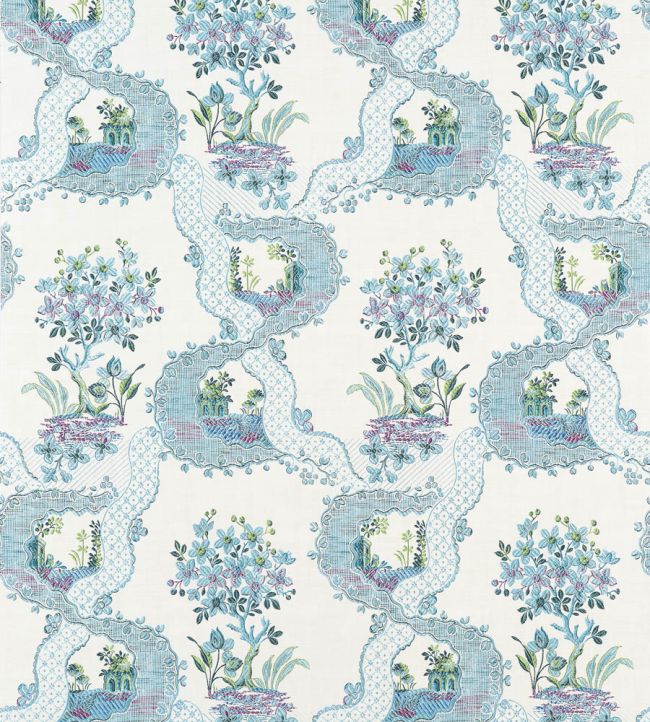 Antoinette Wallpaper - Blue & Plum - Anna French - AT16157 - Premier Wallcovering