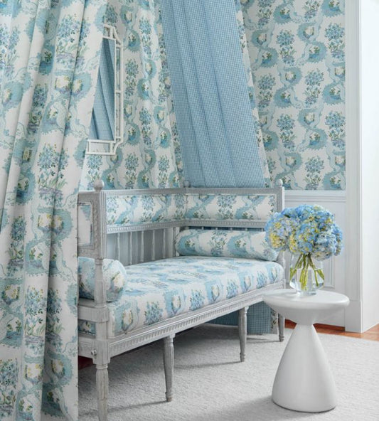 Antoinette Wallpaper - Blue & Plum - Anna French - AT16157 - Premier Wallcovering