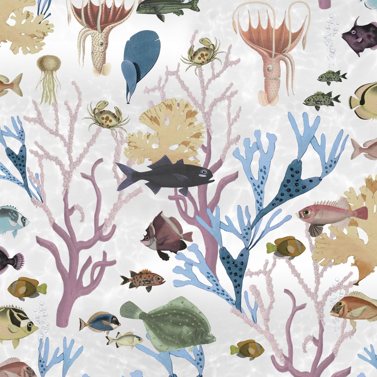 Aquarium Wallpaper - Pastel - Rebel Walls - R18032 - Premier Wallcovering