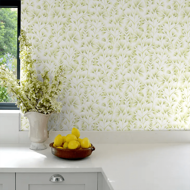 Arabella Wallpaper - Green Cream - Ohpopsi - JRD50120W - Premier Wallcovering