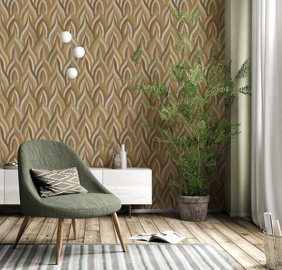 Arabesque Wallpaper - Orange / Mocha - Holden Décor - 36373 - Premier Wallcovering
