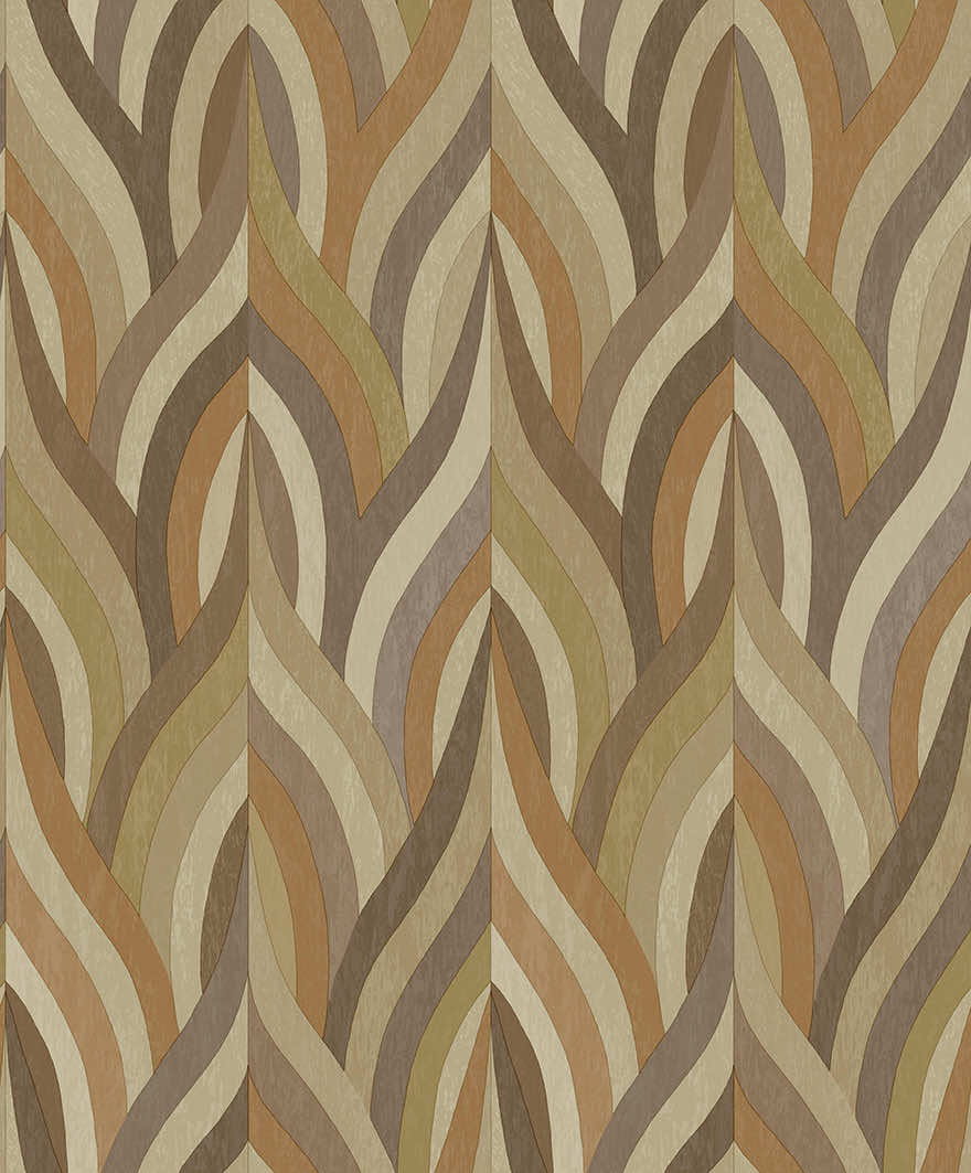 Arabesque Wallpaper - Orange / Mocha - Holden Décor - 36373 - Premier Wallcovering