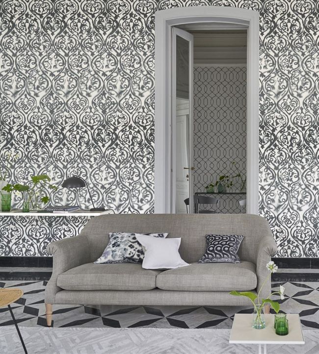 Arabesque Wallpaper - Graphite - PDG1029/02 - Designers Guild - Premier Wallcovering