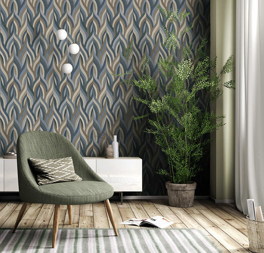 Arabesque Wallpaper - Blue - Holden Décor - 36372 - Premier Wallcovering