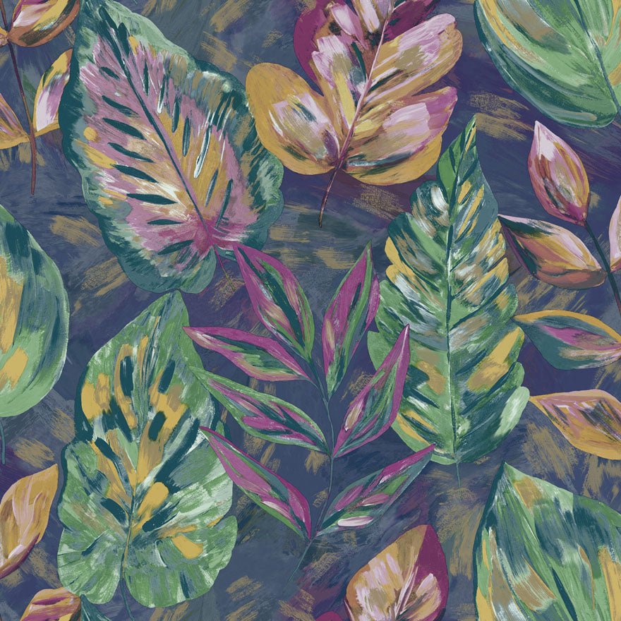 Aralia Wallpaper - Navy / Pink - Holden Décor - 36112 - Premier Wallcovering