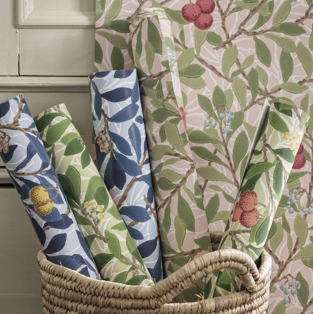 Arbutus Wallpaper - Cochineal Pink - 217378 - Morris Wallpaper WD - Premier Wallcovering