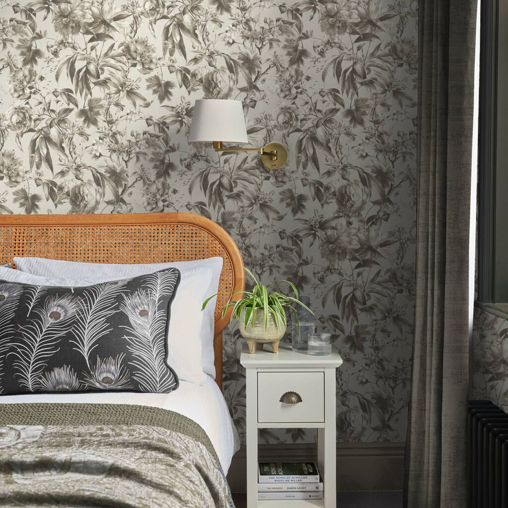 Arcane Garden Wallpaper - Silver - Graham & Brown - 120710 - Premier Wallcovering