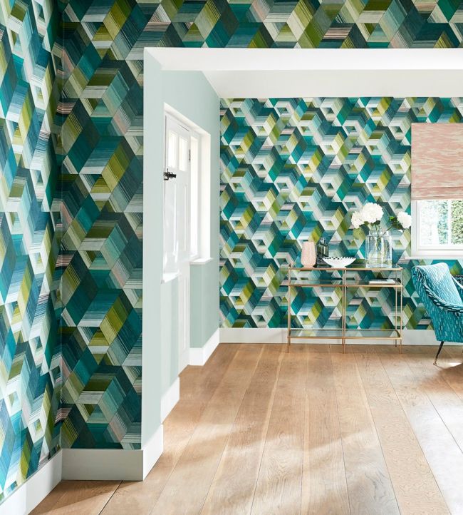 Arccos Wallpaper - Emerald/Blush - HMWF111970 - Harlequin - Premier Wallcovering