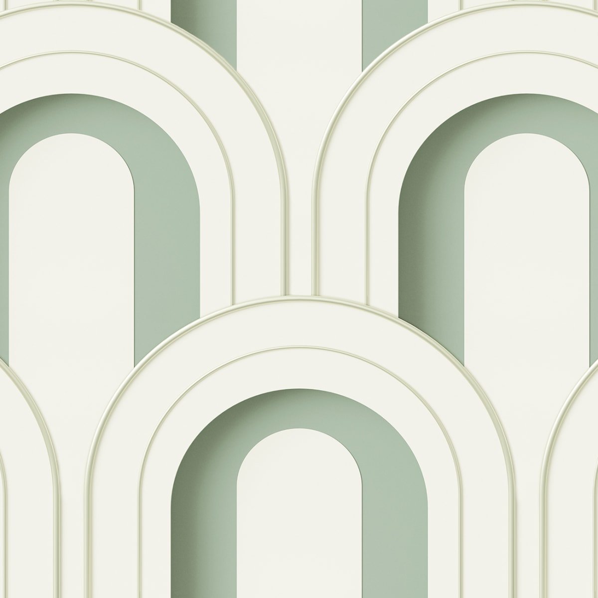 Arch Deco Bijou Wallpaper - Soft Green - Rebel Walls - R18567 - Premier Wallcovering