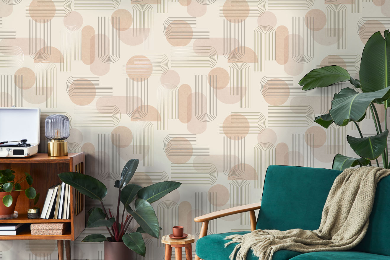 Arch Geo Wallpaper - Orange - Holden Décor - 13092 - Premier Wallcovering