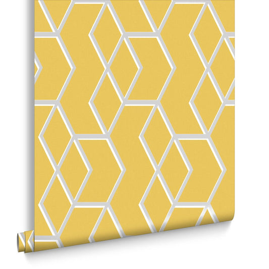 Archetype Wallpaper - Yellow Silver - Graham & Brown - 104731 - Premier Wallcovering