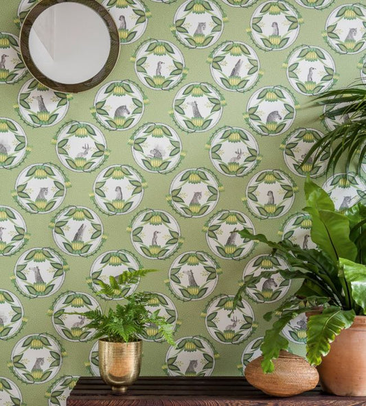 Ardmore Cameos Wallpaper - Olive Green - 109/9042 - Cole & Son - Premier Wallcovering