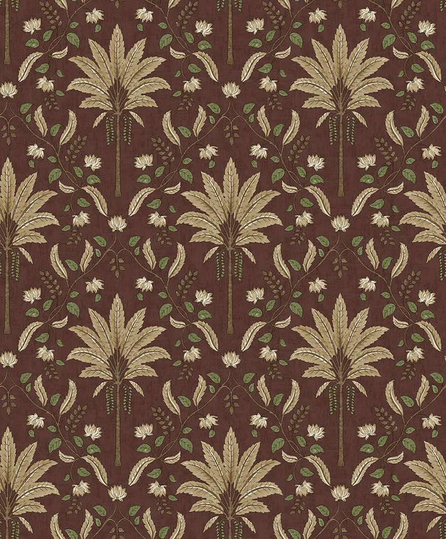 Ariara Wallpaper - Maroon - Holden Décor - 91792 - Premier Wallcovering