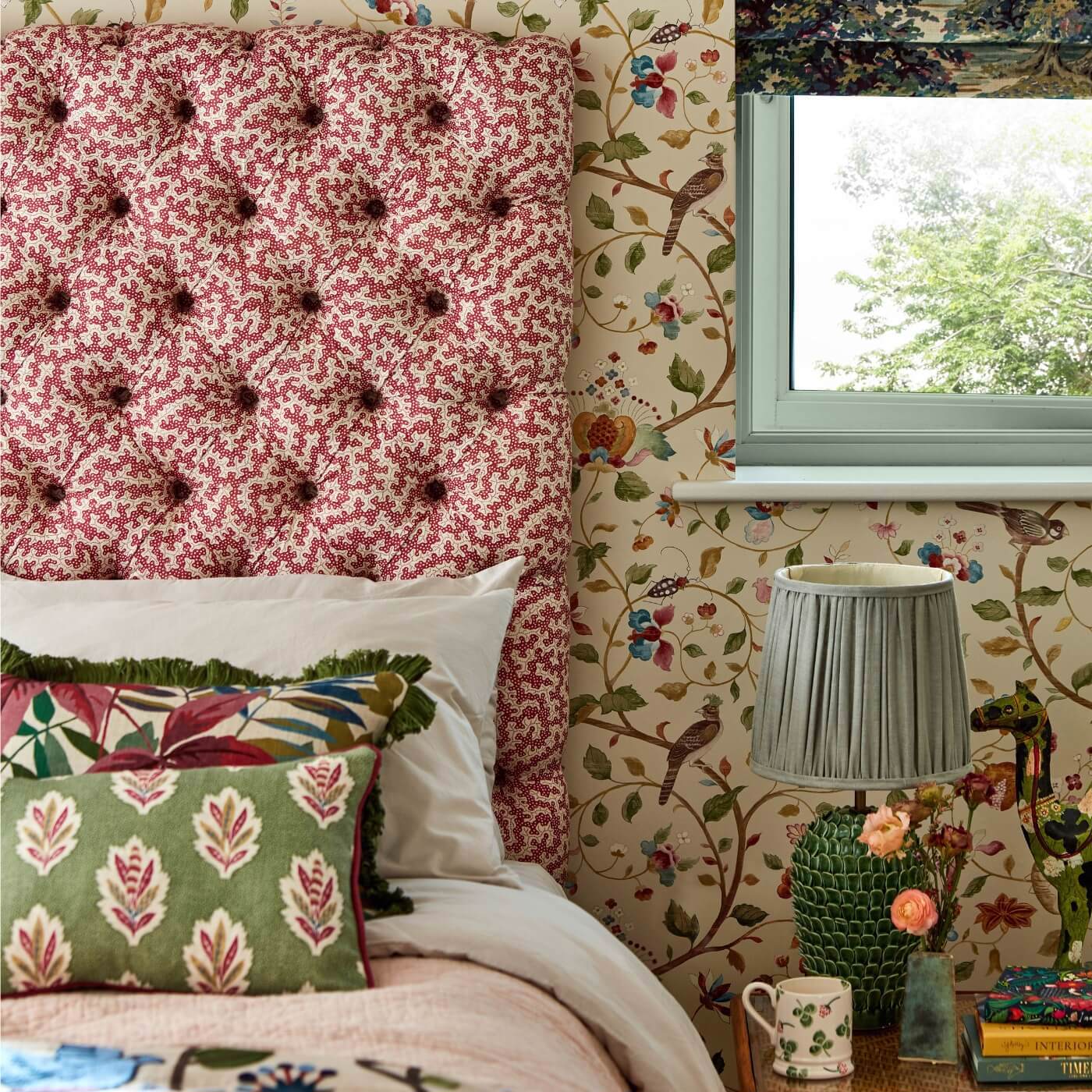 Aril's Garden Wallpaper - Olive/Mulberry - DABW217238 - Sanderson - Premier Wallcovering