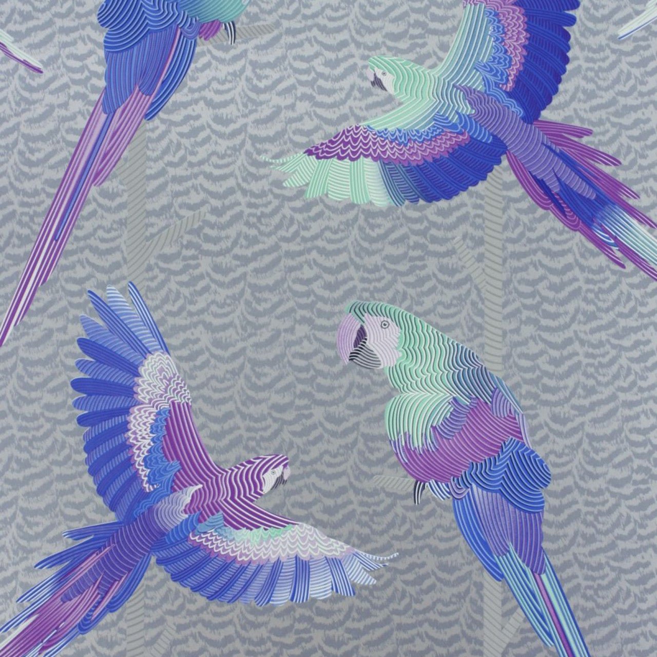 Arini Wallpaper - Grey/ Purple - Matthew Williamson - W6806-03 - Premier Wallcovering