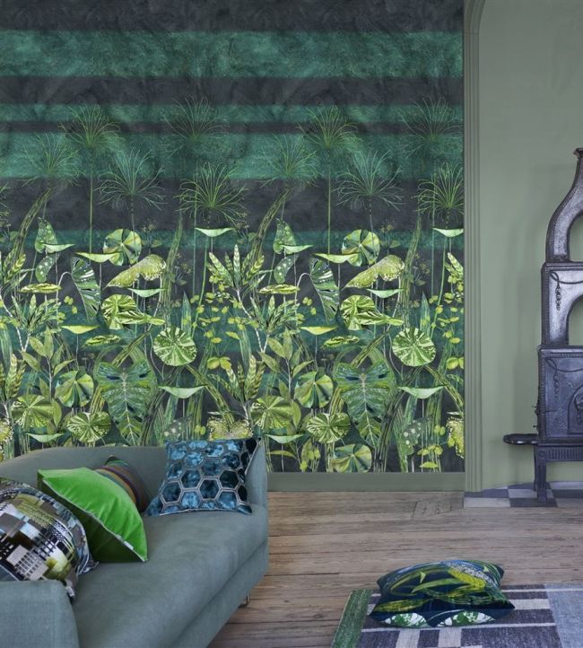Arjuna Leaf Wallpaper - Viridian - PDG1088/01 - Designers Guild - Premier Wallcovering