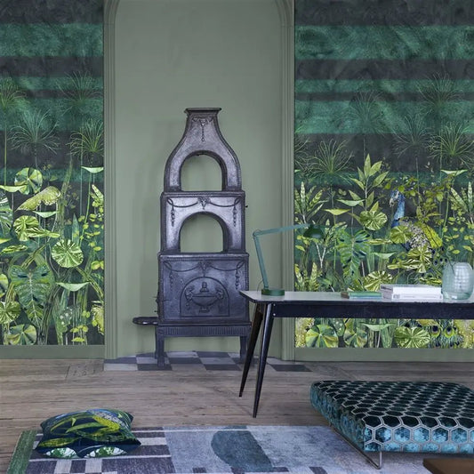 Arjuna Leaf Wallpaper - Viridian - PDG1088/01 - Designers Guild - Premier Wallcovering