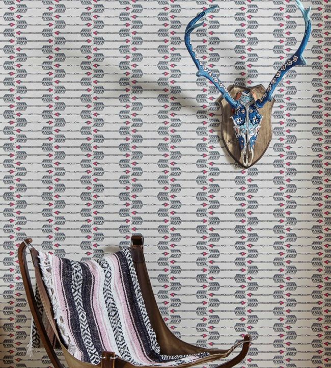 Arrows Wallpaper - Charcoal Pink - BG1600101 - Barneby Gates - Premier Wallcovering