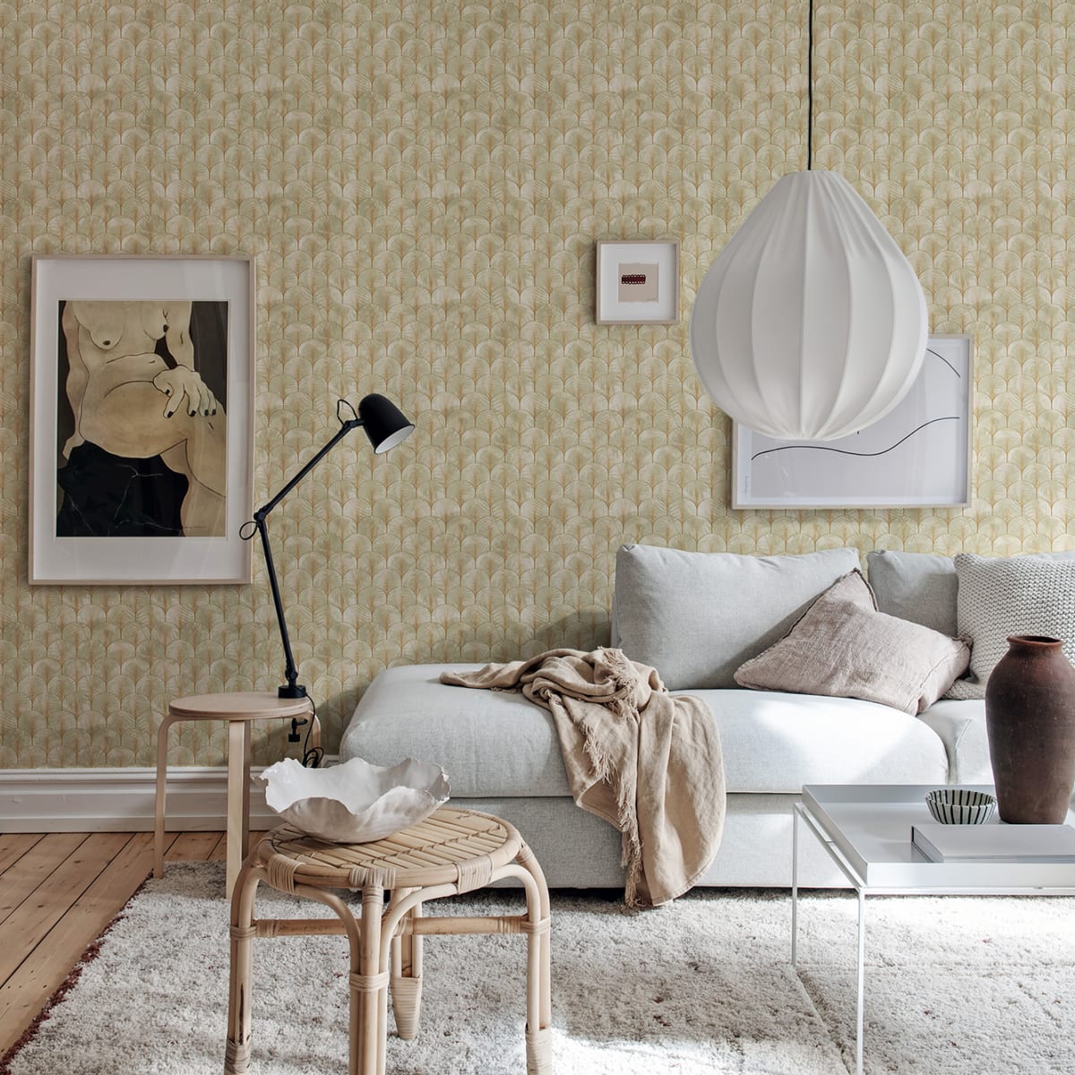 Art Deco Palms Wallpaper - Bronze - Rebel Walls - R18575 - Premier Wallcovering