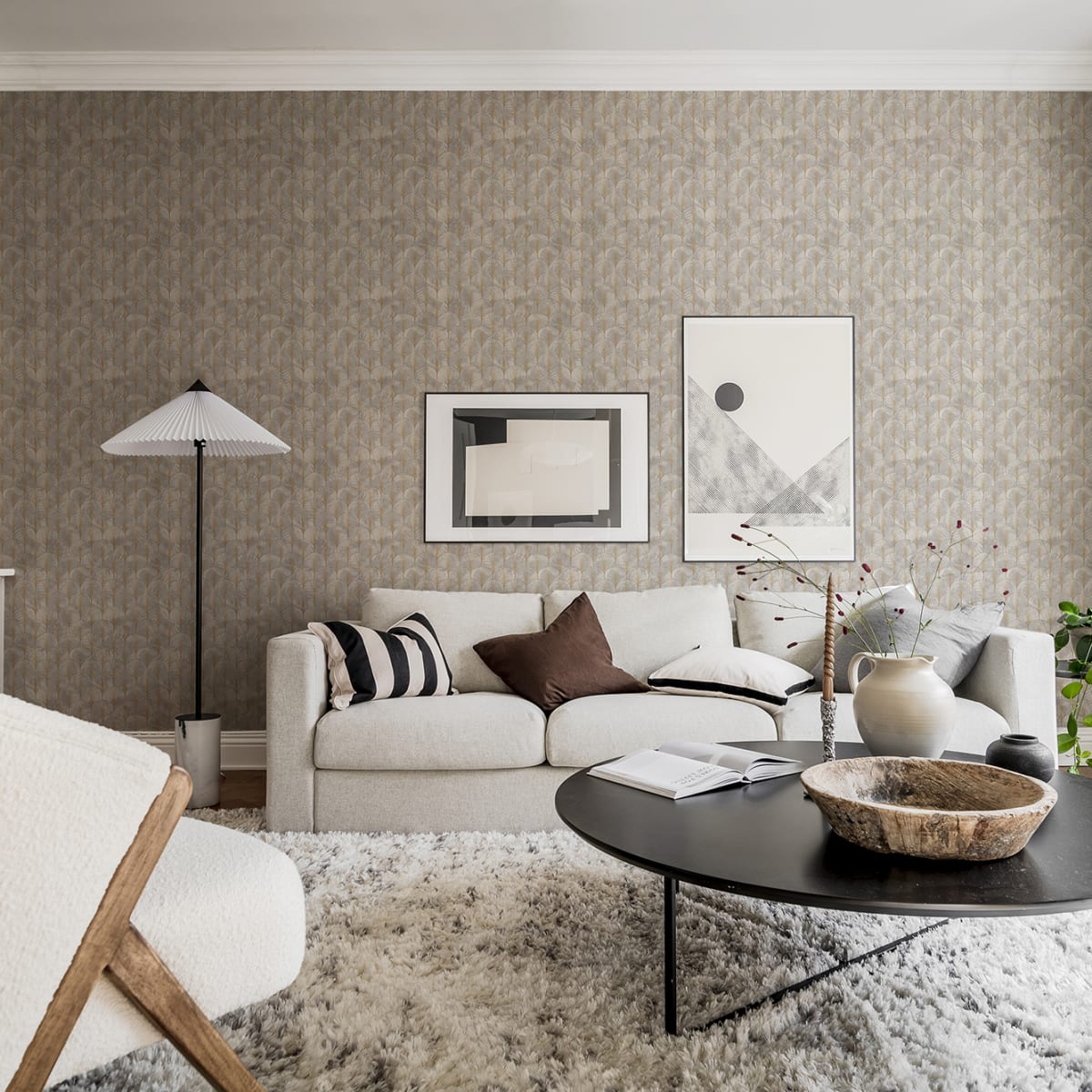 Art Deco Palms Wallpaper - Gold - Rebel Walls - R18573 - Premier Wallcovering