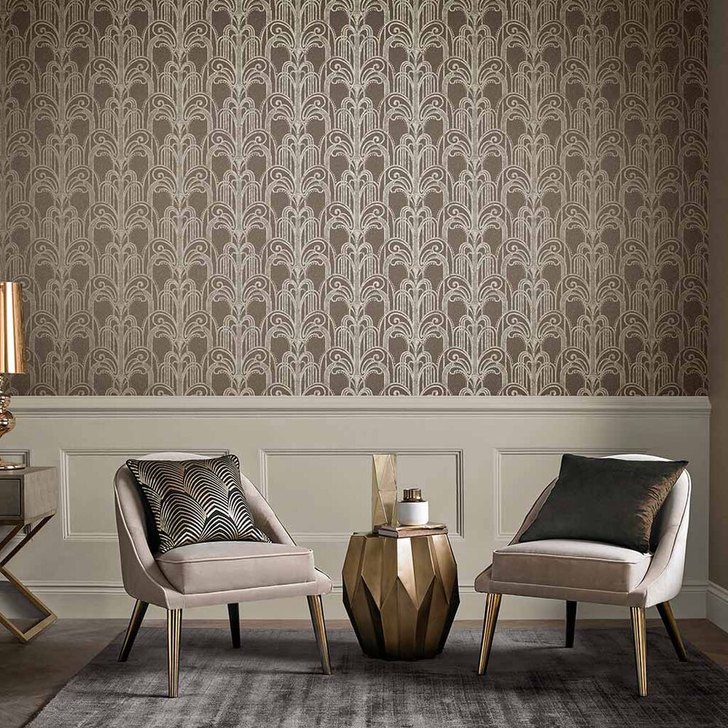 Art Deco Wallpaper - Natural - Graham & Brown - 105921 - Premier Wallcovering