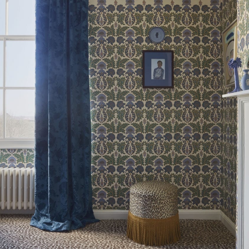 Artemis Cut Fabric - Cerulean - House of Hackney - 1-FA-ART-VE-TEA-XXX-XXX - Premier Wallcovering