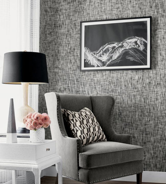 Arthur's Tweed Wallpaper - Navy - Thibaut - T27034 - Premier Wallcovering