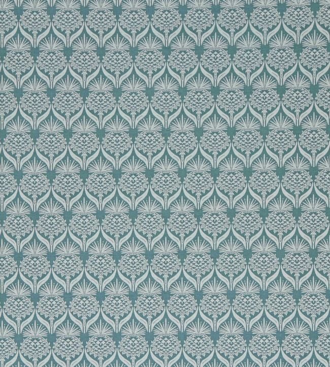 Artichoke Thistle Fabric - Teal - Barneby Gates - BG - F040101 - Premier Wallcovering