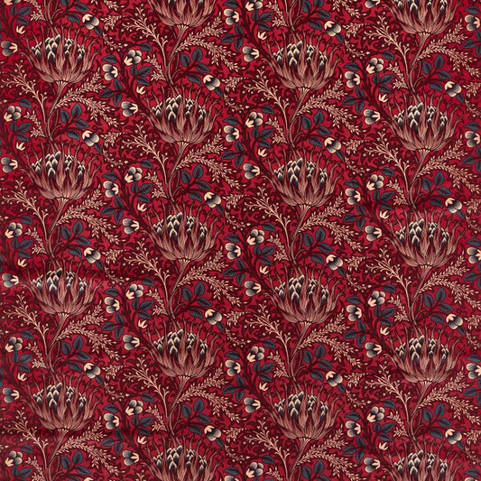 Artichoke Velvet Fabric - Barbed Berry - Morris & Co - 227001 - Premier Wallcovering