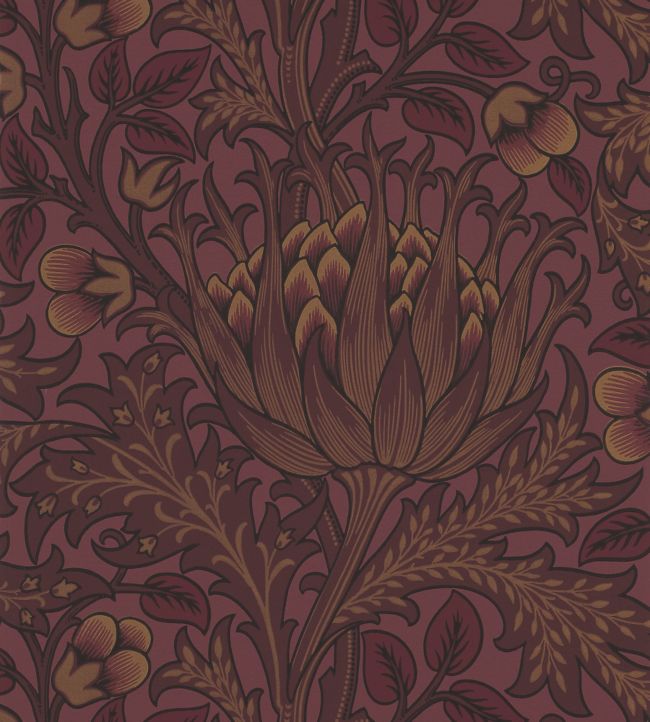 Artichoke Wallpaper - Wine - 210355 - Morris & Co - Premier Wallcovering
