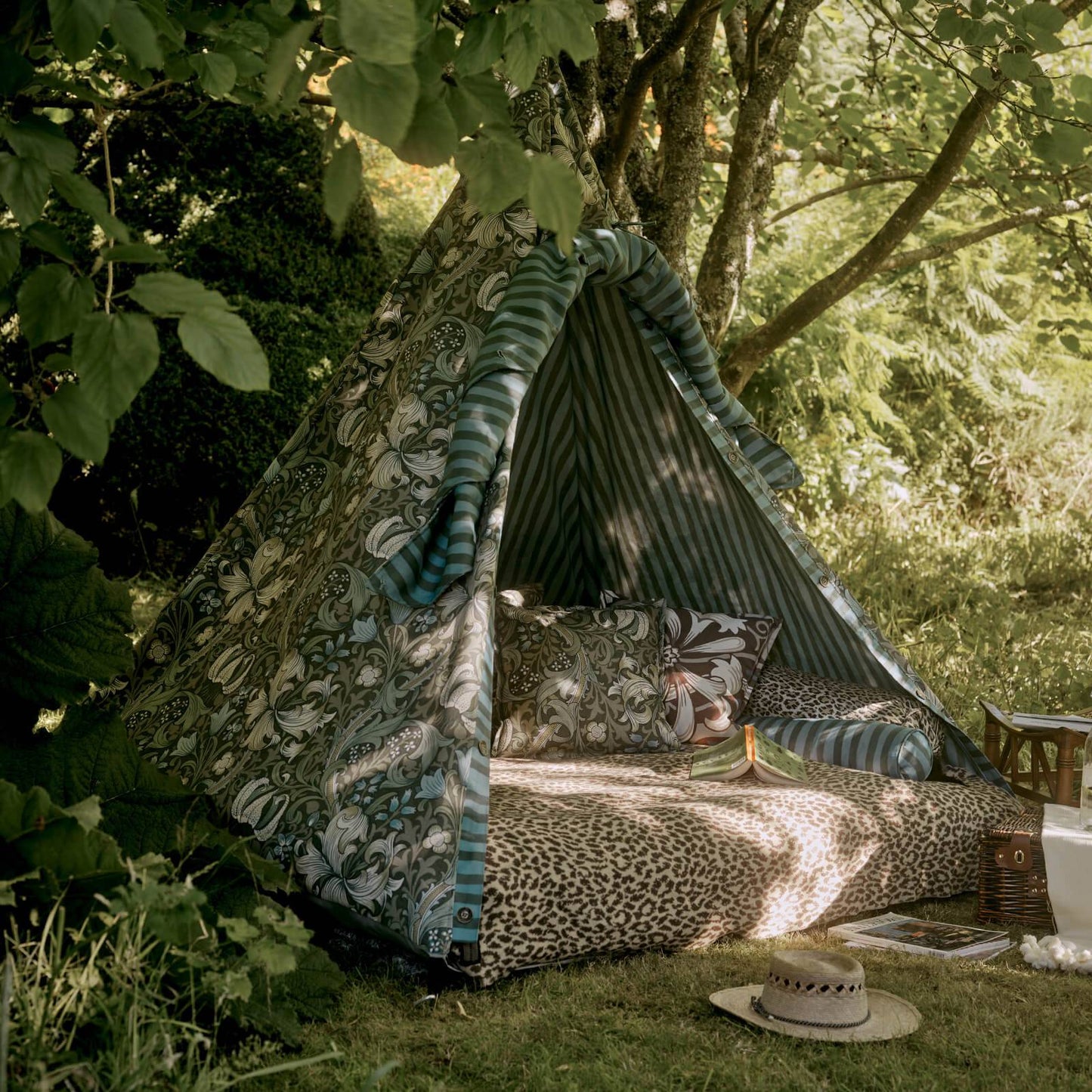 Artist's Stripe Recycled Performance Fabric - Spruce & Sky - House of Hackney - 1-FA-ATS-RP-SPS-XXX-XXX - Premier Wallcovering