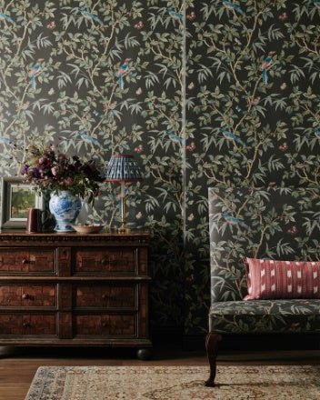Ashdown Wallpaper - Old Blue - Colefax & Fowler - W7021 - 01 - Premier Wallcovering