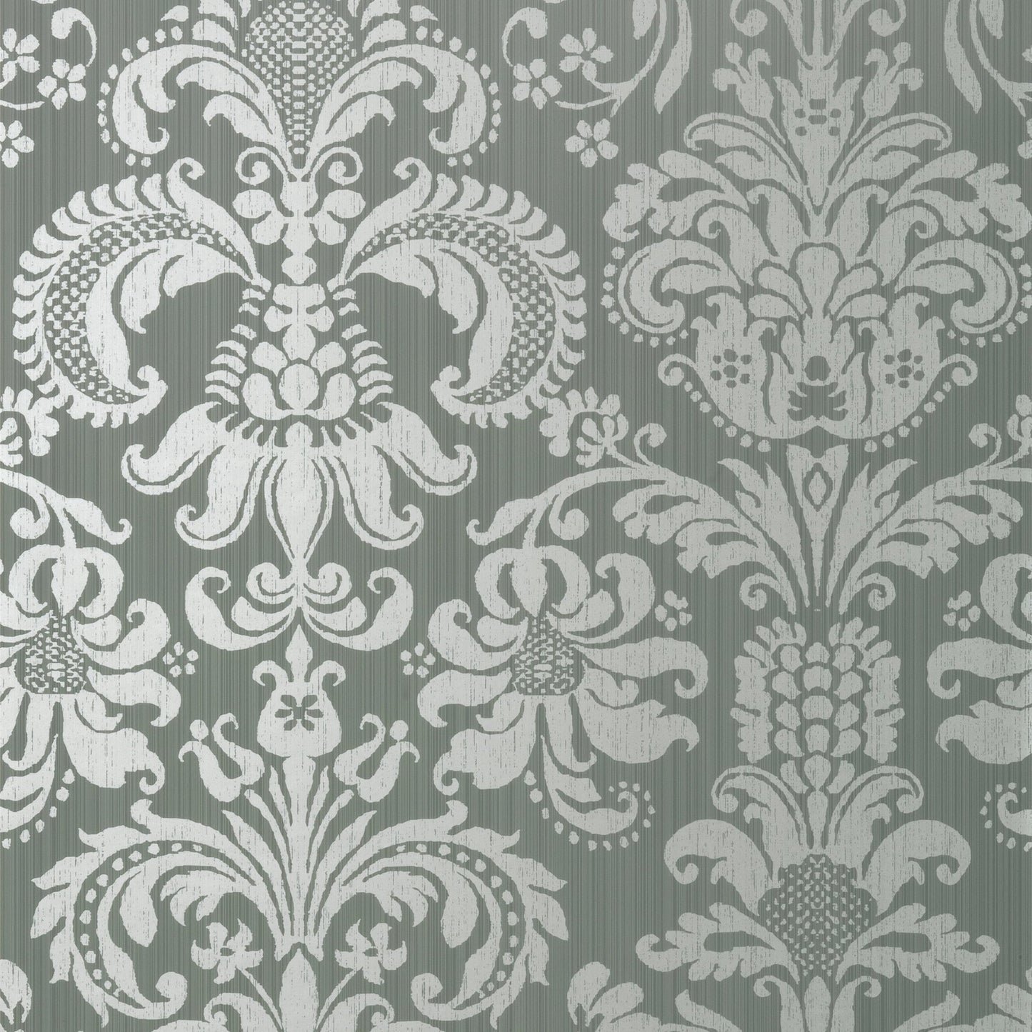 Ashley Wallpaper - Metallic Silver on Grey - Thibaut - T89171 - Premier Wallcovering