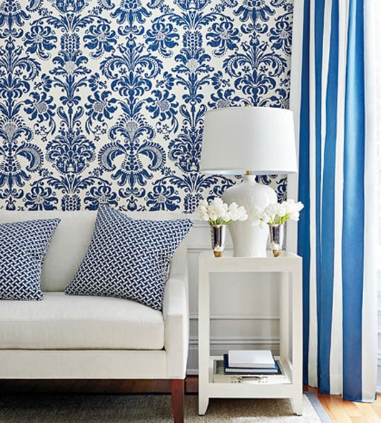 Ashley Wallpaper - Black on Cream - Thibaut - T89167 - Premier Wallcovering