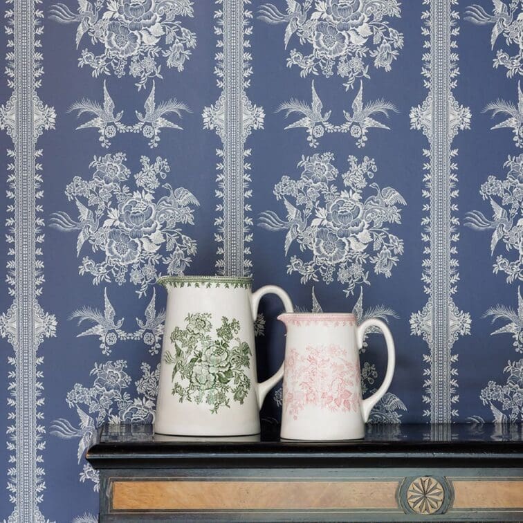 Asiatic Pheasant Wallpaper - Navy - BG2900201 - Barneby Gates - Premier Wallcovering