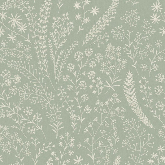 Asperia Astrid Trail Wallpaper - Green/Cream - Grandeco - A58702 - Premier Wallcovering