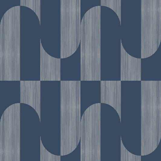 Asperia Gael Geometric Wallpaper - Navy Blue - Grandeco - A55703 - Premier Wallcovering