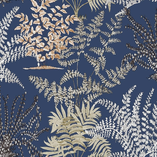 Asperia Lima Leaf Wallpaper - Blue Multi - Grandeco - A57103 - Premier Wallcovering