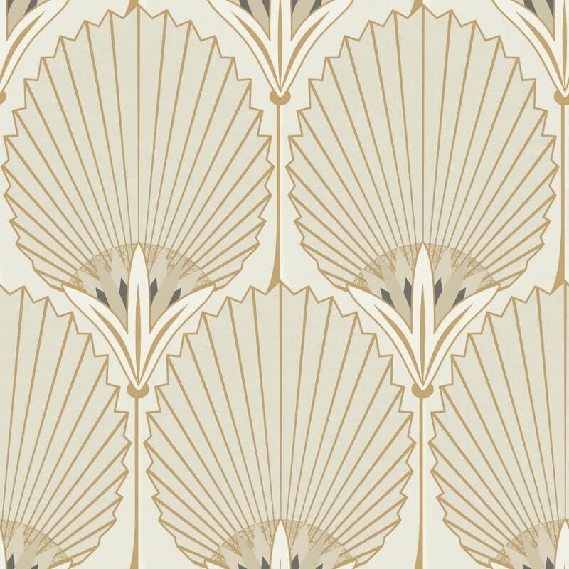 Asperia Nile Palm Fan Wallpaper - Beige/Gold - Grandeco - A54903 - Premier Wallcovering