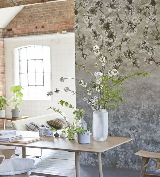 Assam Blossom Wallpaper - Platinum - PDG1133/01 - Designers Guild - Premier Wallcovering