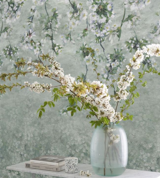 Assam Blossom Wallpaper - Sage - PDG1133/02 - Designers Guild - Premier Wallcovering