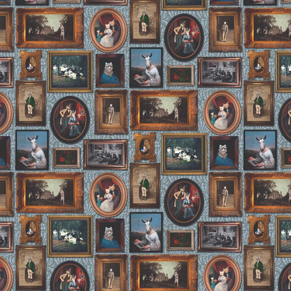 At the Art Gallery Wallpaper - Teal - The Graduate Collection - CC1ARTGALTEA - Premier Wallcovering