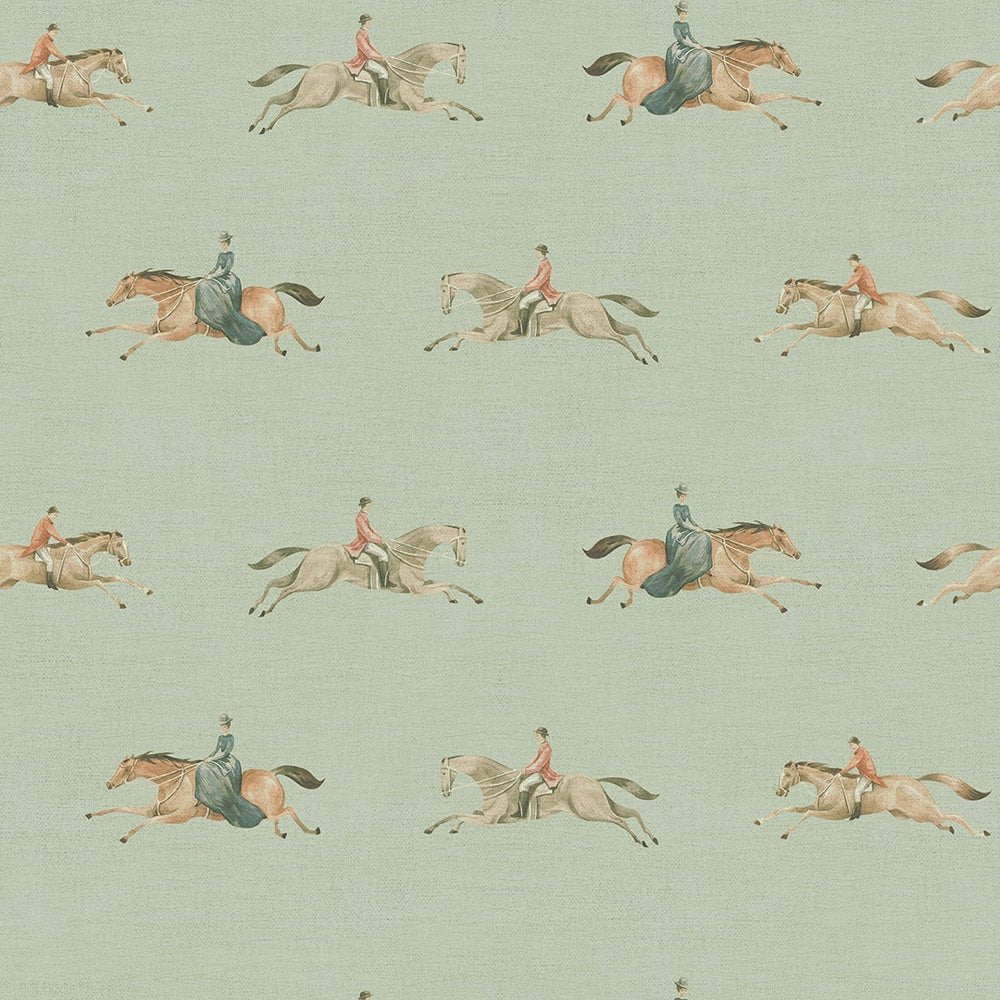 At The Races Wallpaper - Laurel Green - LAN100248 - Lucie Annabel - Premier Wallcovering