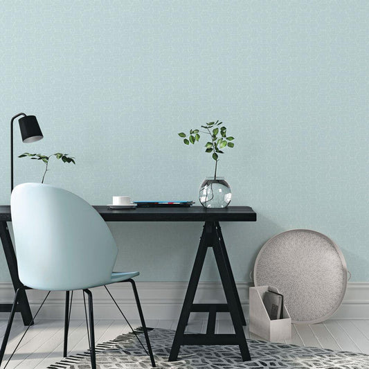 Atmosphere Hextex Wallpaper - Aqua - Galerie - G78245 - Premier Wallcovering