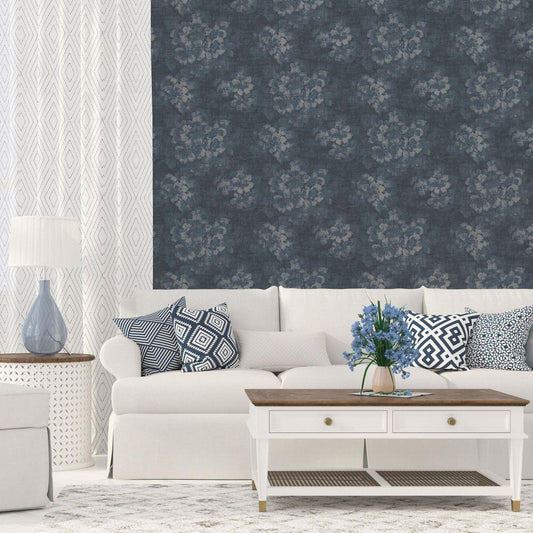 Atmosphere Mystic Floral Wallpaper - Blue - Galerie - G78258 - Premier Wallcovering