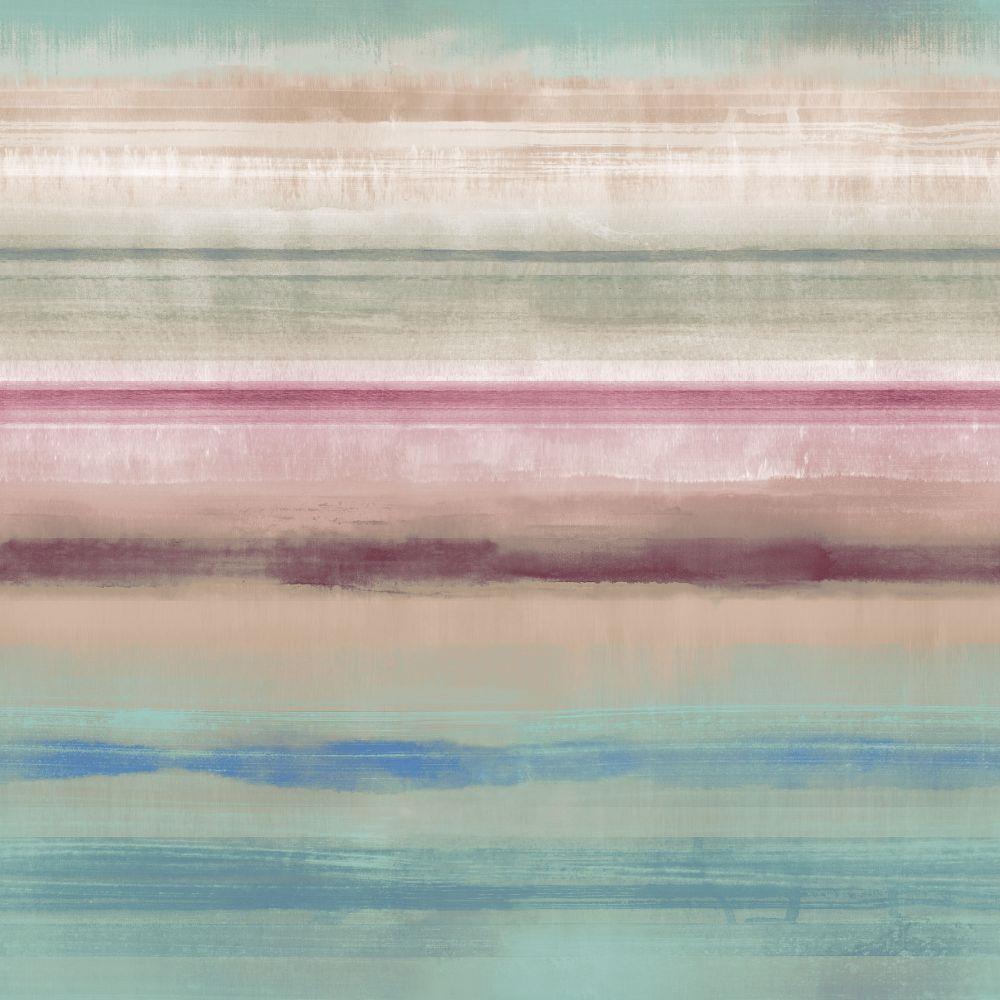 Atmosphere Skye Stripe Wallpaper - Turquoise / Magenta - Galerie - G78268 - Premier Wallcovering